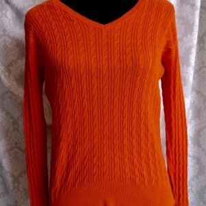 Orange V Neck sweater M